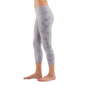 Lululemon Hold Me Close Crop Heather Fossil Gray Size 6 Floral Legging 21” Crop